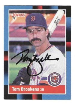 Autographed TOM BROOKENS Detroit Tigers 1988 Donruss card