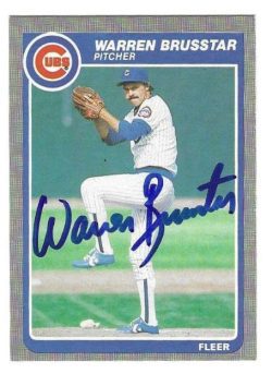 Autographed WARREN BRUSSTAR Chicago Cubs 1985 Fleer Card