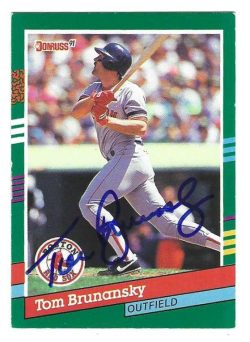 Autographed TOM BRUNANSKY Boston Red Sox 1991 Donruss Card
