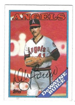 Autographed DEWAYNE BUICE California Angels 1988 Topps Card