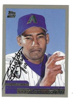 Autographed GERALDO GUZMAN Arizona Diamondbacks 2000 Topps Card #T31