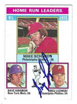 Autographed GREG LUZINSKI Philadelphia Phillies 1976 Topps Card