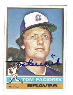 Autographed TOM PACIOREK Atlanta Braves 1976 Topps Card