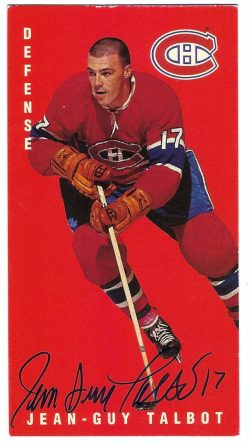 Signed 1994 Parkhurst Tall Boy Jean -Guy Talbot Card #76 Montreal Candiens - COA