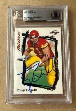 TONY BOSELLI USC Trojans Autographed 1995 Score Card #246 BAS Beckett Slabbed