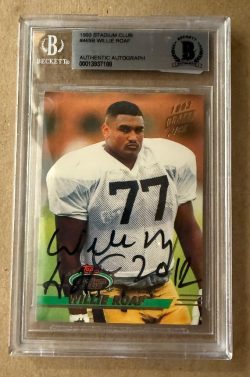 WILLIE ROAF New Orleans Saints Autographed 1993 Stadium Club Card #469 BAS Beckett Slabbed
