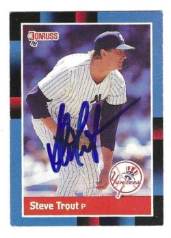 Autographed STEVE TROUT New York Yankees 1988 Donruss Card