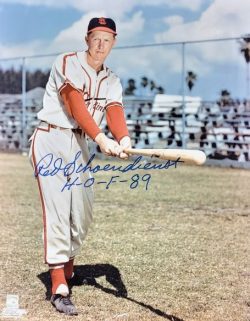 Autographed Red Schoendienst "HOF 89" St. Louis Cardinals 11x14 Photo