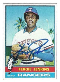 Autographed FERGIE JENKINS Texas Rangers 1976 Topps Card