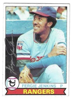 Autographed FERGIE JENKINS Texas Rangers 1979 Topps Card