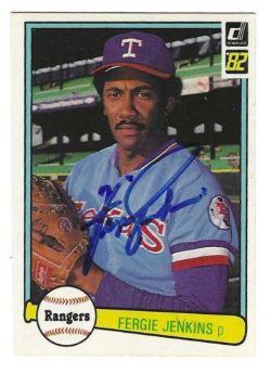 Autographed FERGIE JENKINS Texas Rangers 1982 Donruss Card