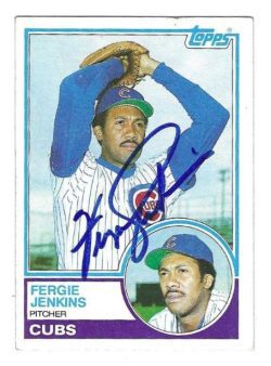 Autographed FERGIE JENKINS Chicago Cubs 1983 Topps Card