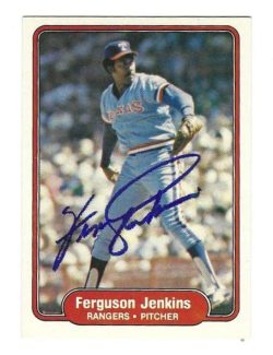 Autographed FERGIE JENKINS Texas Rangers 1982 Fleer Card