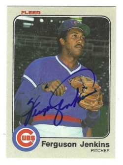 Autographed FERGIE JENKINS Texas Rangers 1983 Fleer Card