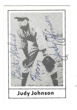 Autographed JUDY JOHNSON 1978 Grand Slam Card
