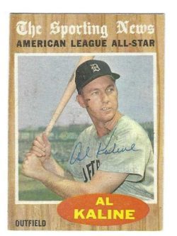 Autographed AL KALINE Detroit Tigers 1962 Topps Card