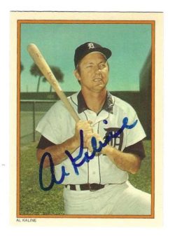 Autographed AL KALINE Detroit Tigers 1985 Topps Circle K Card