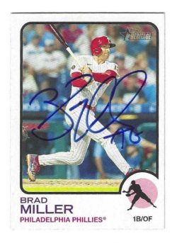 Autographed BRAD MILLER Philadelphia Phillies 2022 Topps Heritage Card #108