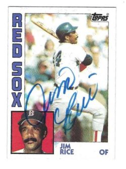 Autographed JIM RICE Boston Red Sox 1984 Topps Card