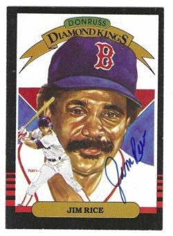 Autographed JIM RICE Boston Red Sox 1985 Donruss Diamond King Card