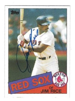 Autographed JIM RICE Boston Red Sox 1985 Topps Card