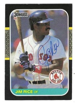 Autographed JIM RICE Boston Red Sox 1987 Donruss Card