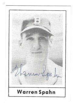 Autographed  WARREN SPAHN Boston Braves 1978 Grand Slam card