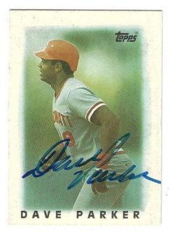 Autographed DAVE PARKER Cincinnati Reds 1986 Topps Mini Card
