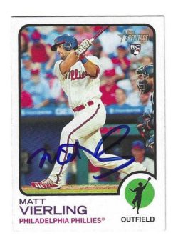 Autographed MATT VIERLING Philadelphia Phillies 2022 Topps Heritage Card #292