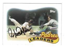 Autographed ROBERTO ALOMAR San Diego Padres 1989 Topps Card
