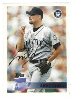 Autographed ANDY BENES Seattle Mariners 1996 Topps Card