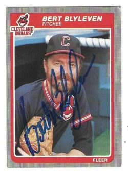 Autographed BERT BLYLEVEN Cleveland Indians 1985 Fleer Card