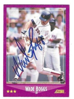 Autographed WADE BOGGS Boston Red Sox 1988 Score Card