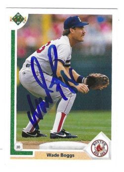 Autographed WADE BOGGS Boston Red Sox 1991 Upper Deck Card