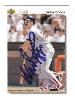 Autographed WADE BOGGS Boston Red Sox1992 Upper Deck Card