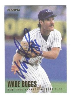 Autographed WADE BOGGS New York Yankees 1996 Fleer Card