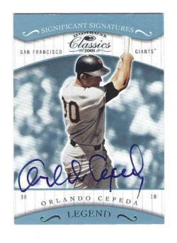 ORLANDO CEPEDA San Francisco Giants Autographed 2001 Donruss Classics Legends Card