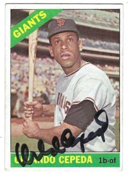 ORLANDO CEPEDA San Francisco Giants Autographed 1966 Topps Card