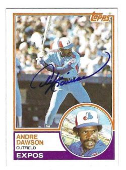 Autographed ANDRE DAWSON Montreal Expos 1983 Topps Card