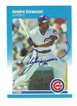 Autographed ANDRE DAWSON Chicago Cubs 1987 Fleer Card