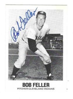 Autographed BOB FELLER Cleveland Indians 1977 TCMA Renato Galasso card
