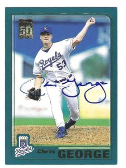 Autographed CHRIS GEORGE Kansas City Royals 2001 Topps Card
