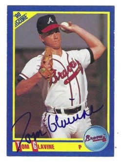 Autographed 1990 Score TOM GLAVINE Atlanta Braves Card #481