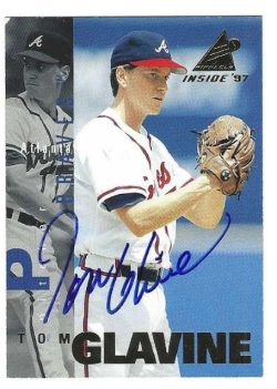 Autographed 1997 Pinnacle Inside TOM GLAVINE Atlanta Braves Card #57