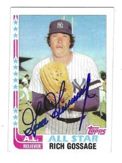 Autographed GOOSE GOSSAGE  New York Yankees 1982 Topps Card