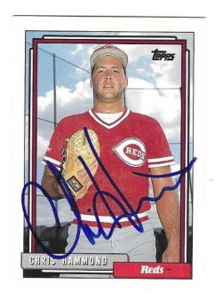 Autographed CHRIS HAMMOND Cincinnati Reds 1992 Topps Card