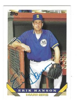 Autographed ERIK HANSON Seattle Mariners 1993 Topps Card