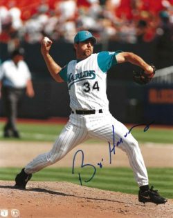 AUTOGRAPHED BRYAN HARVEY 8X10 Florida Marlins Photo