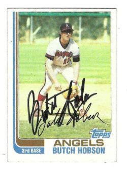 Autographed BUTCH HOBSON California Angels 1982 Topps Card