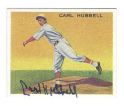 Autographed CARL HUBBELL New York Giants 1933 Goudey Reprints Card